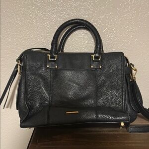Rebecca Minkoff Black and Gold Structured Satchel